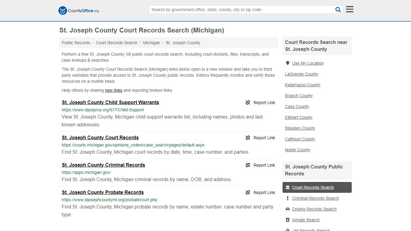 Court Records Search - St. Joseph County, MI (Adoptions ...